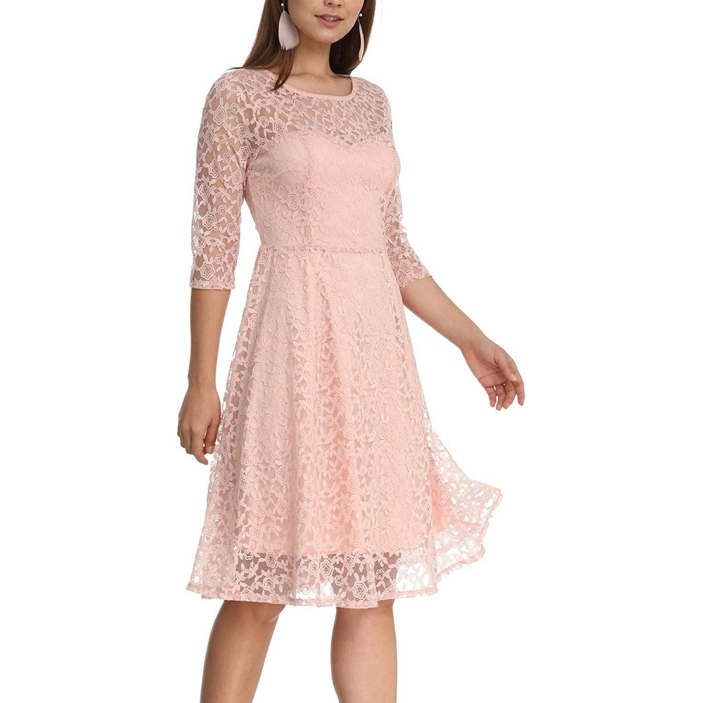New! Lace Light Pink Dress, Size 2XL